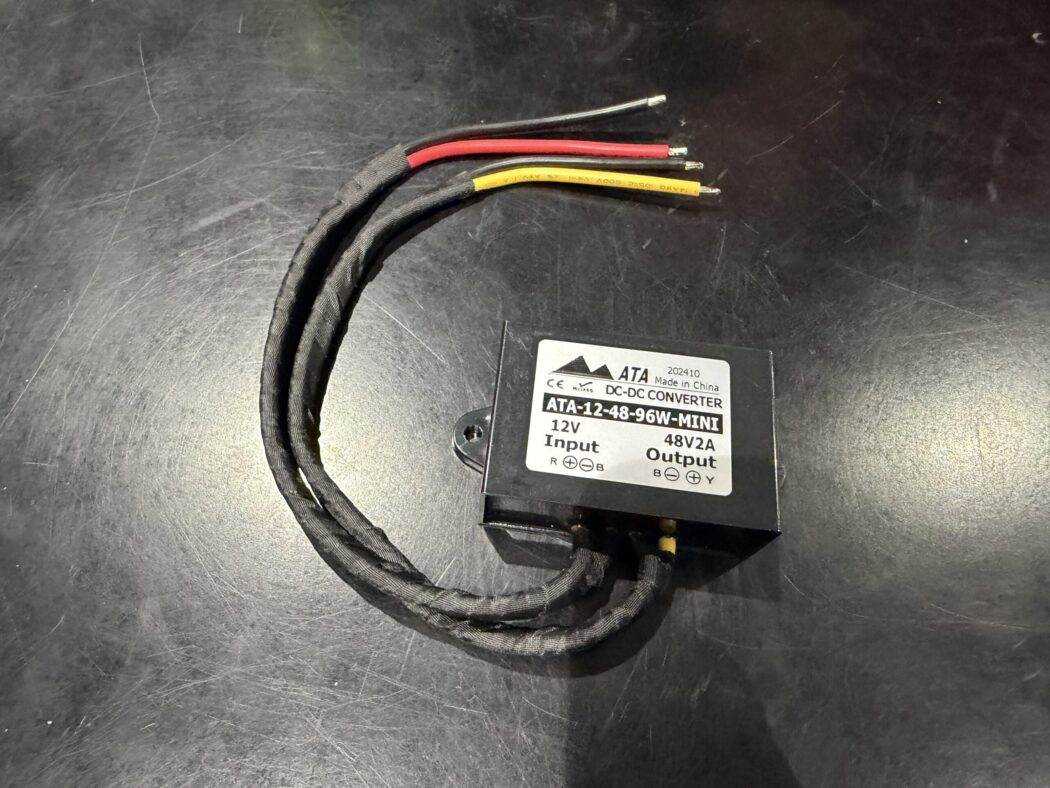 12V to 48V 2AMP Plastic Shell Input wire 14AWG unterminated 25cm - Output wire 16AWG