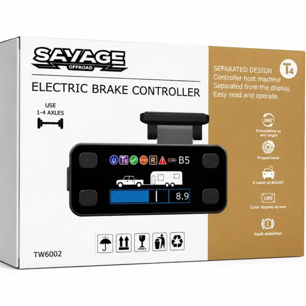 SAVAGE ELECTRIC BRAKE CONTROLLER | UNIVERSAL 12V BRAKE CONTROLLER