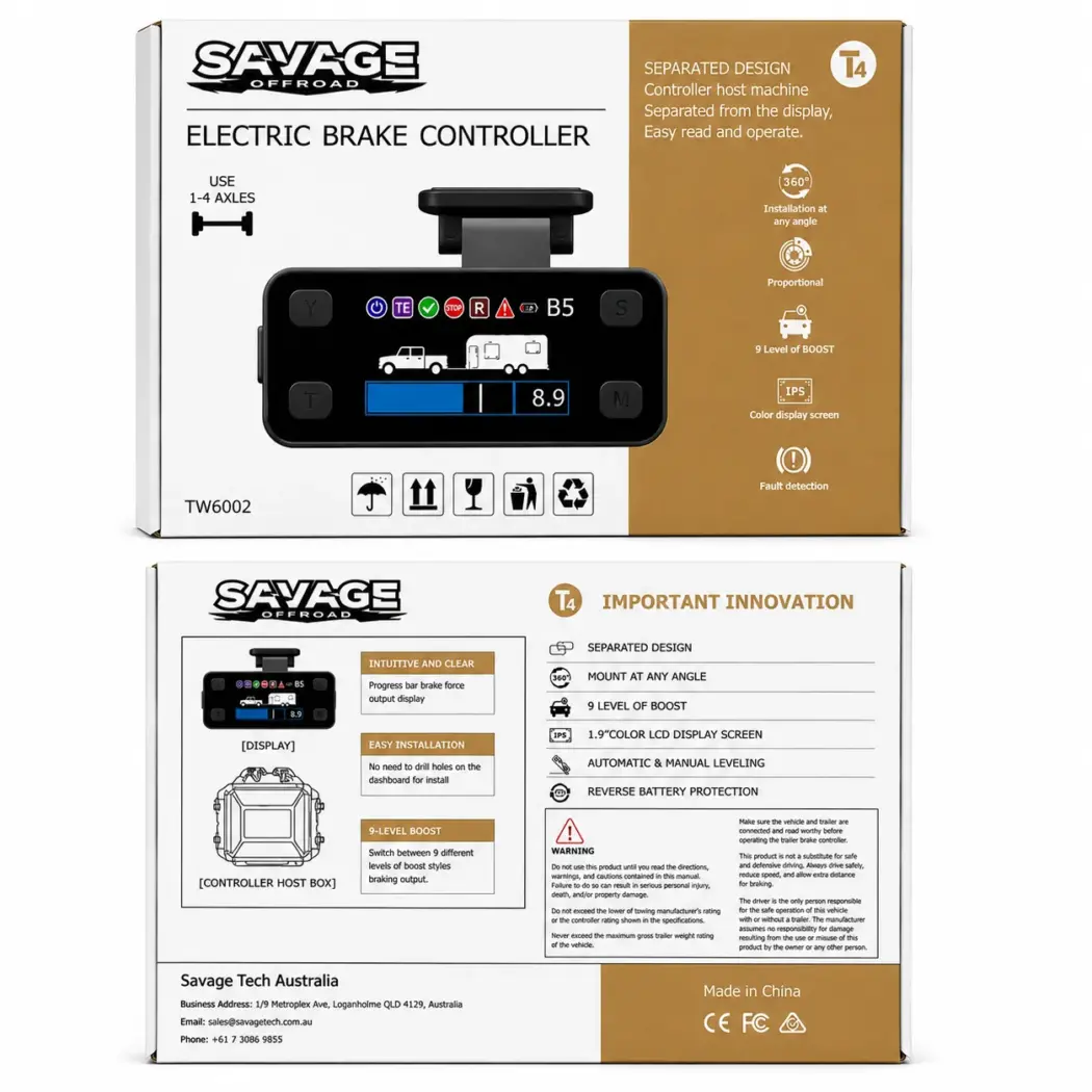 SAVAGE ELECTRIC BRAKE CONTROLLER | UNIVERSAL 12V BRAKE CONTROLLER
