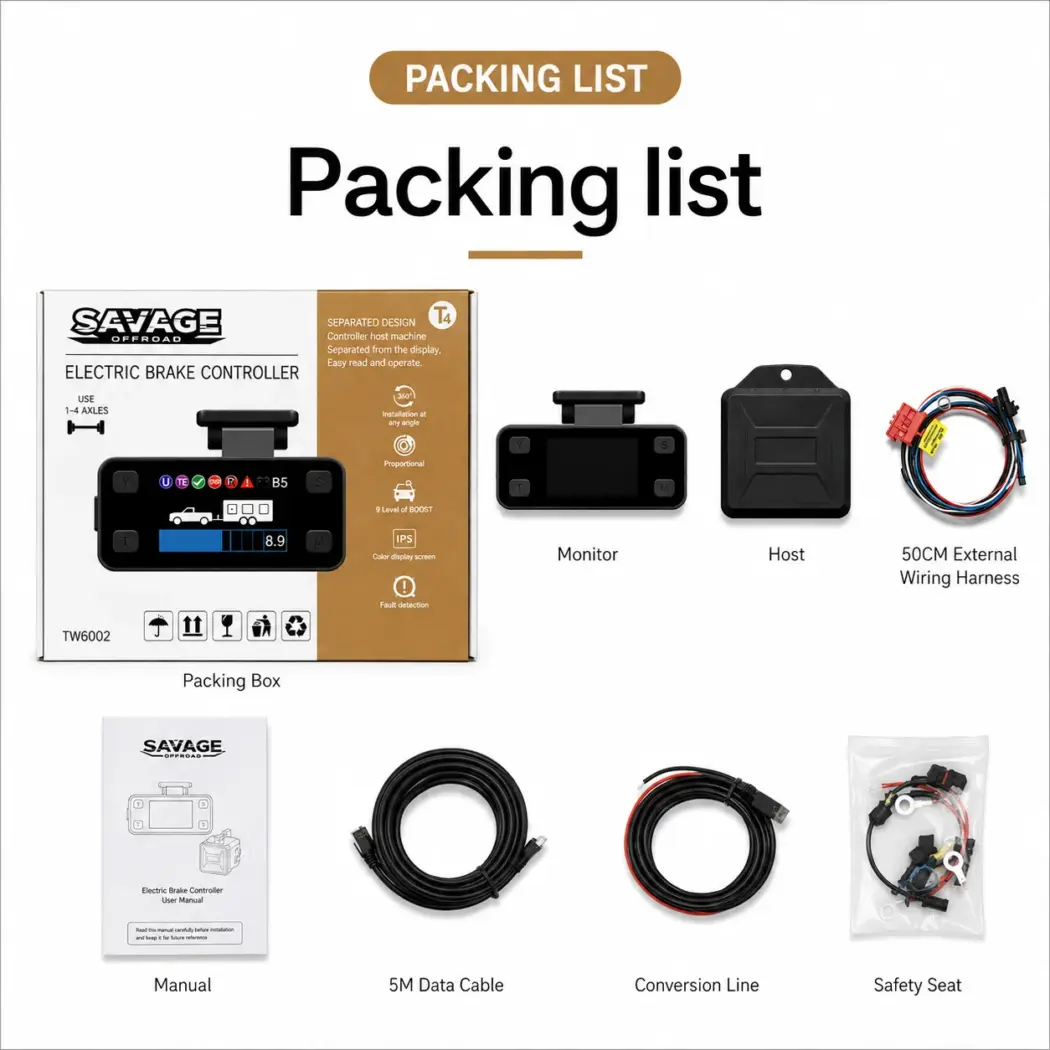 SAVAGE ELECTRIC BRAKE CONTROLLER | UNIVERSAL 12V BRAKE CONTROLLER